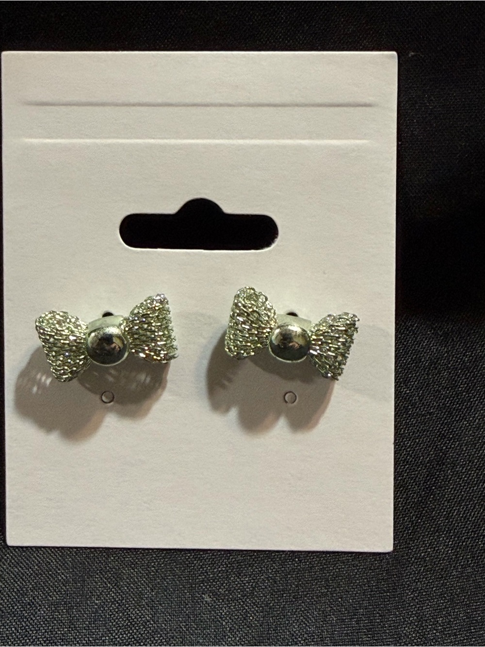 Source Unknown Silver Bow Stud Earrings